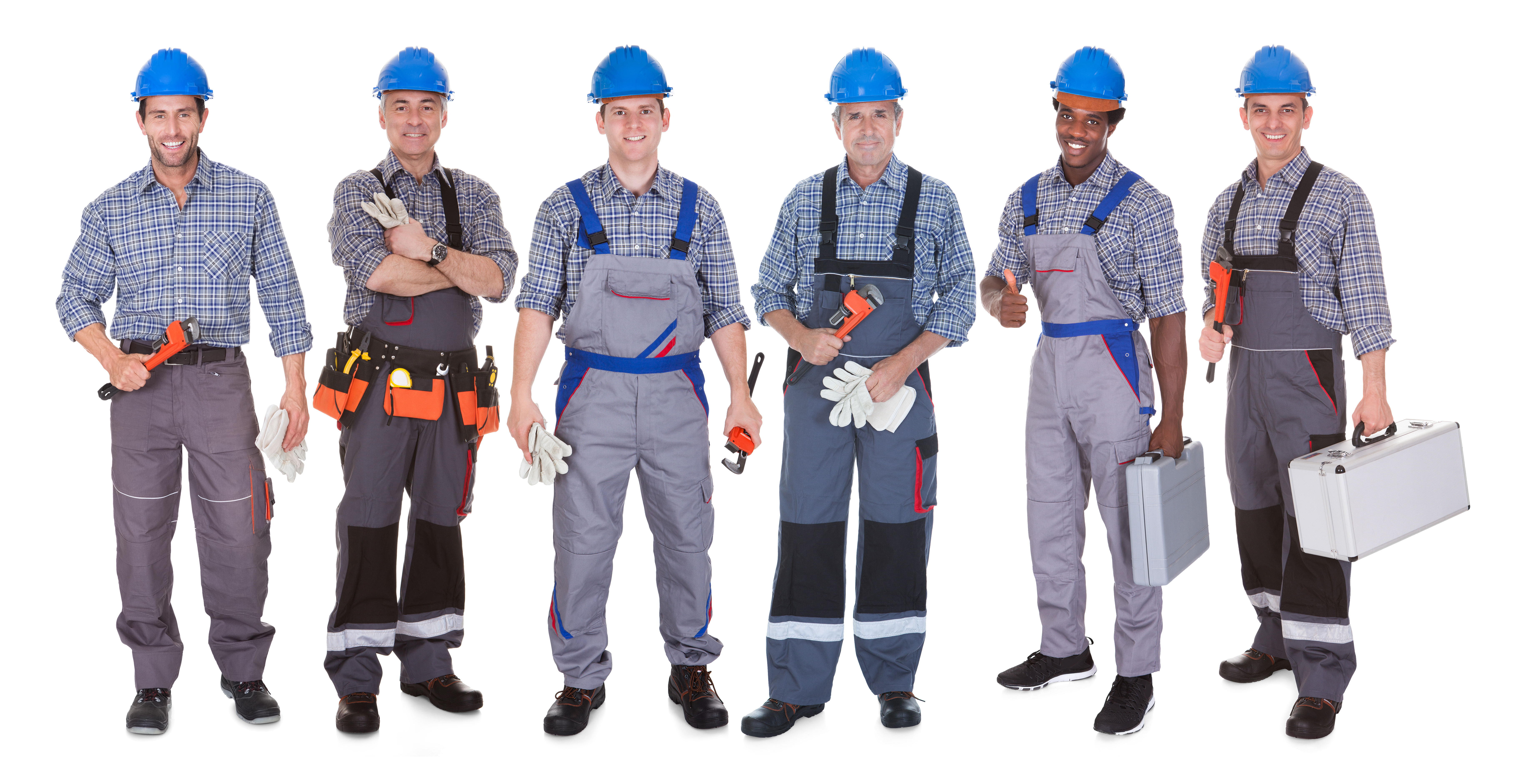 Group Of Plumber With Tools